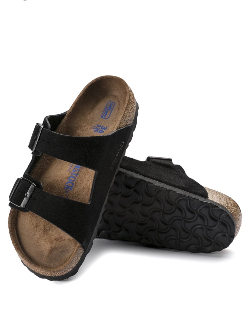🖤 SOLD 🖤 Birkenstock Arizona black suede double buckle slide sz 41 10.5